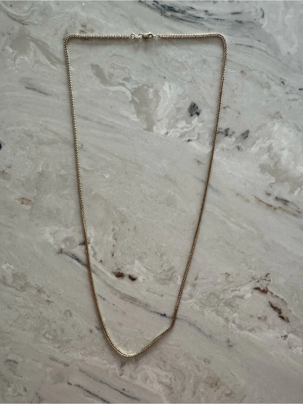 Gold Franco Chain 14k Solid — 22” purchased in China Town, NYC.